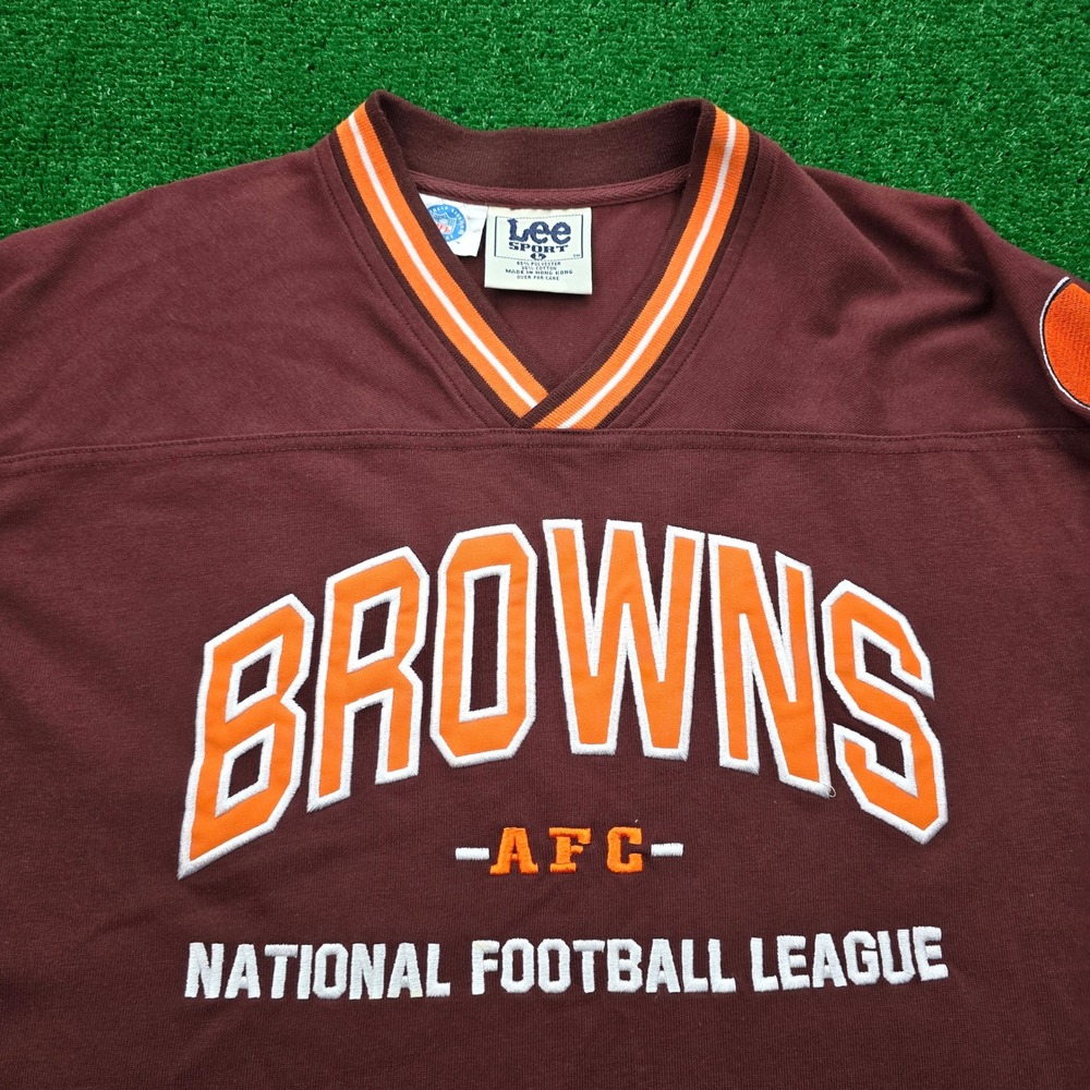 Cleveland Browns Sweatshirt Mens Large Vintage 90s Lee Sport AFC NFL Football - Picture 2 of 10